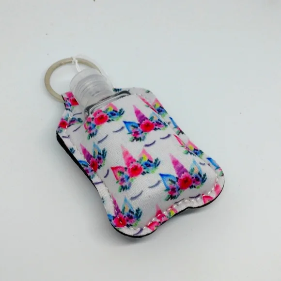 Unicorn sanitizer keychain