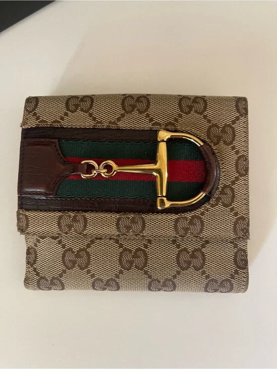 Gucci Brown GG Supreme Canvas Web Horsebit Sherry Line