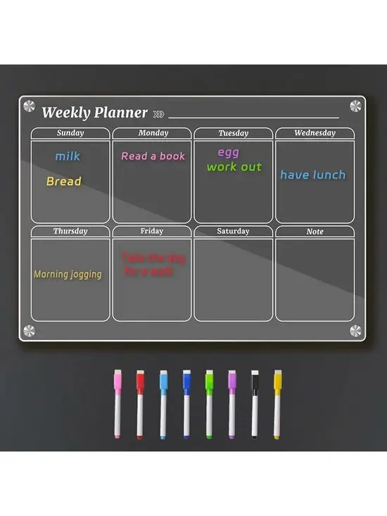 ACRYLIC CALENDAR  BOARD AND WEEKLY PLANNER