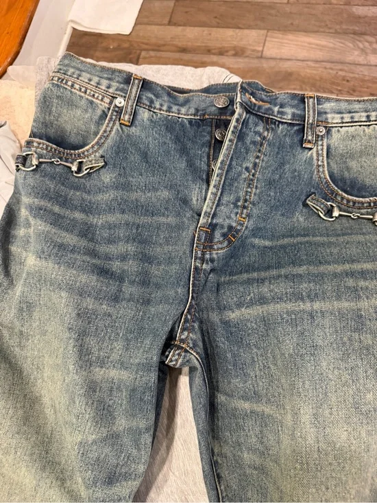 Gucci Washed Blue Denim Jeans with Signature Hardware