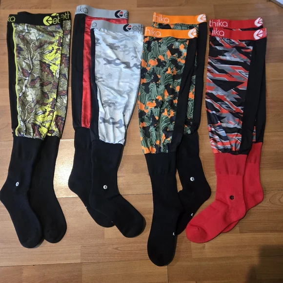 ethika Men's Moto Socks in Black, Red, Orange, Green, Gray