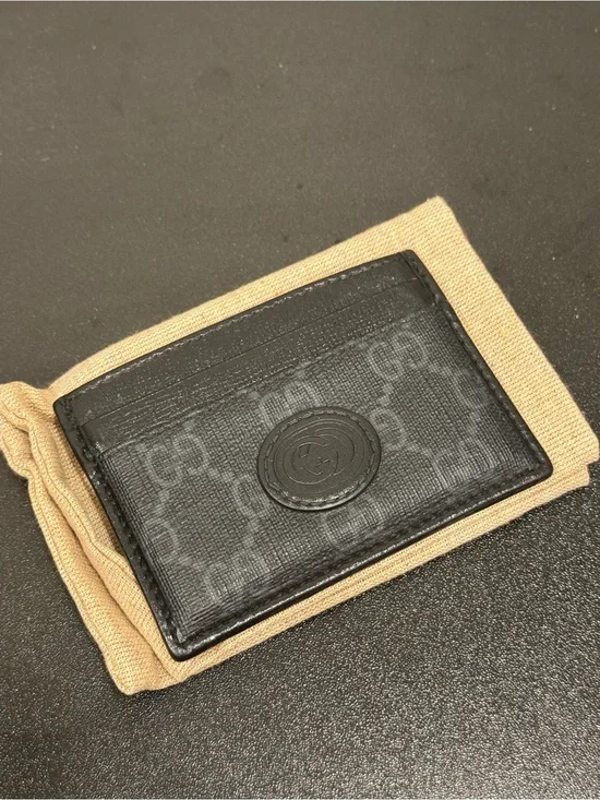 Gucci Black GG Logo Card Holder