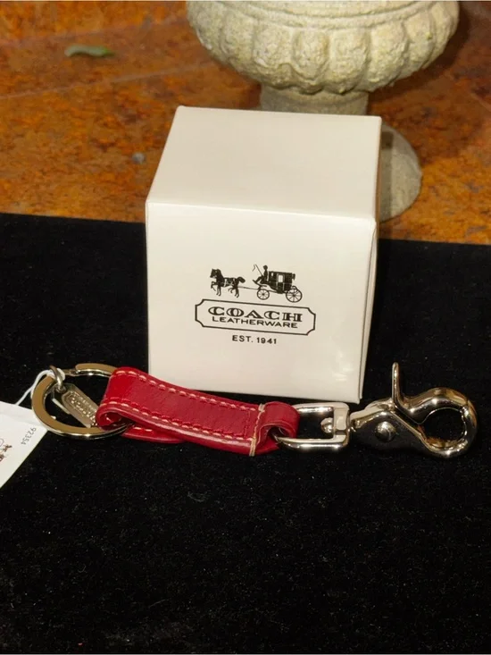 Coach Vintage Leather Trigger Snap Valet Key Fob NWT