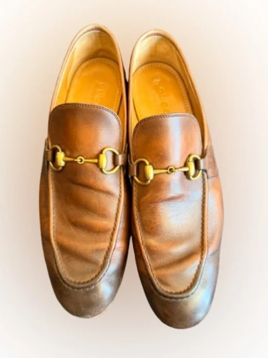 Gucci Horsebit Loafers Brown Leather Made In Italy Vintage Slip On Shoes Size 8