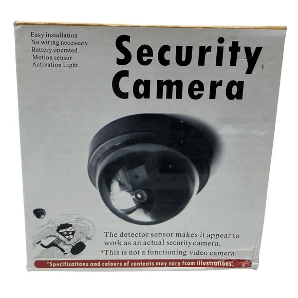 Dummy Security Camera Motion Detection System Activation Light Battery Operated