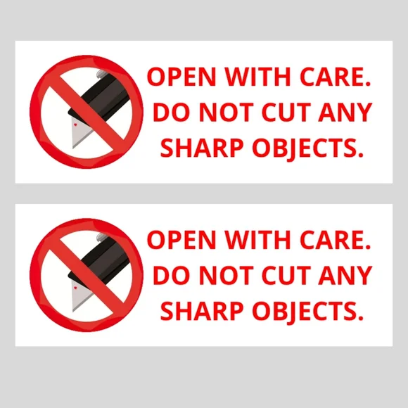 120 open with care do not cut stickers