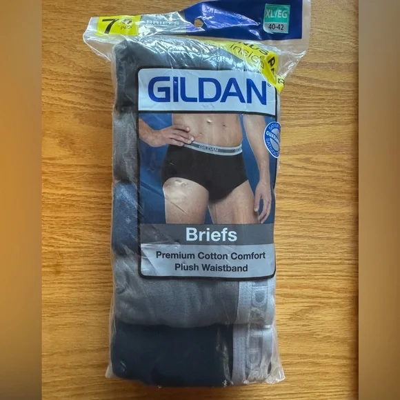 5-Pack Gildan Briefs XL Premium Cotton Underwear Comfort Waistband 40-42 NWT