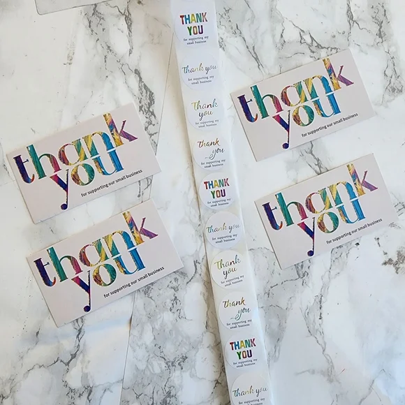 550 Pc Thank you Cards and Stickers