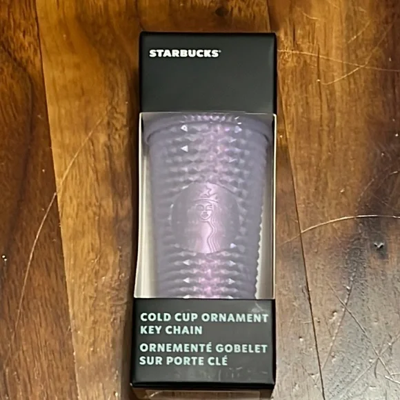 Starbucks Icy White Bling Studded Cup Key Chain