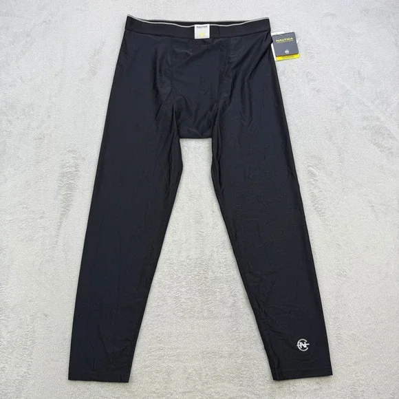 Nautica Competition Leggings Mens Large Black Max Impact Underwear Performance
