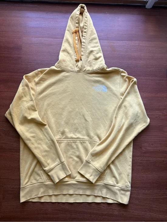 The North Face Men’s Hoodie Large Mustard Yellow Logo Pullover