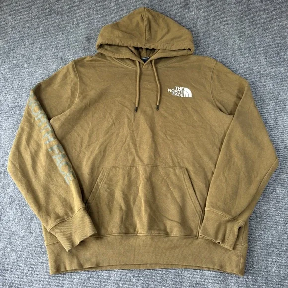 The North Face Mens Graphic Sleeve Pullover Hoodie Brown Large NF0A3X9I