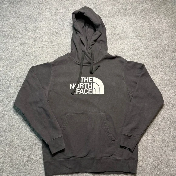The North Face Hoodie Mens Medium Black Logo Pullover Sweatshirt
