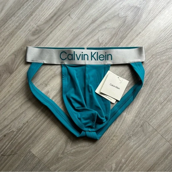 Calvin Klein | Brushed Microfiber Stretch Jock Strap in Teal Marine (Small)