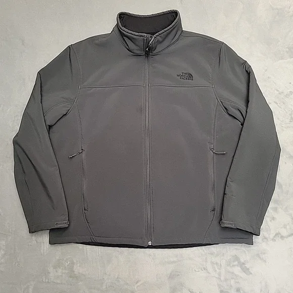 The North Face Jacket Men XXL Gray Windwall Softshell Full Zip Fleece