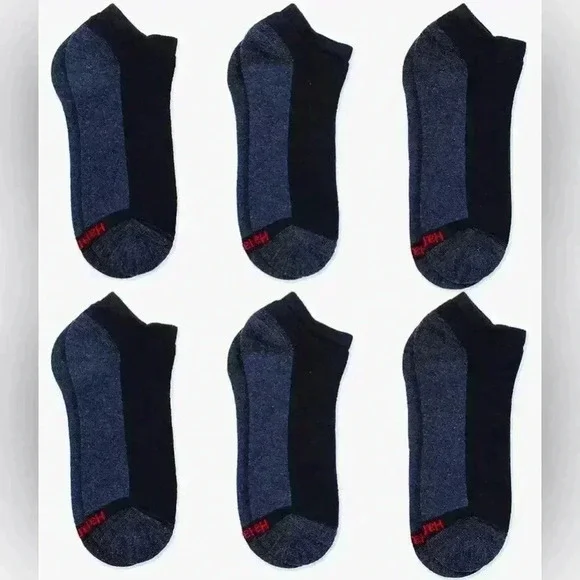 Hanes low cut max cushion black socks 8 pairs men’s NWOT