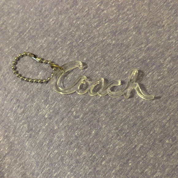 Coach Clear Script Keychain - Transparent with Silver Chain