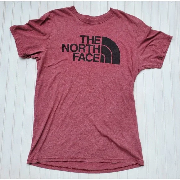 The North Face Mens Heather Red Graphic Logo T-Shirt Size Medium Short Sleeve