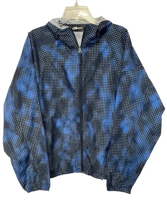The North Face Flyweight Hoodie Mens Medium Blue Dot Windbreaker Full Zip Jacket