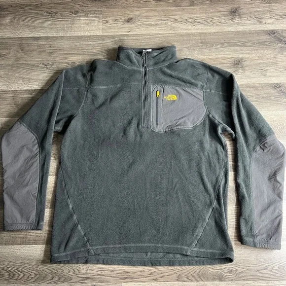 The North Face Sweatshirt Mens Medium 1/2 Zip Fleece Pullover Grey Pullover Gorp