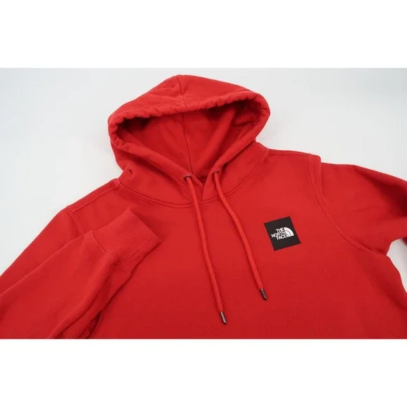The North Face Mens‎ Small Red Hoodie Pullover Box Logo Sweatshirt Outdoors