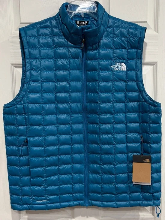 The North Face Men’s Large THERMOBALL Vest Dusk Blue NWT Insulated Puffy Puffer