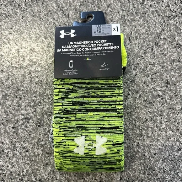 Under Armour UA Magnetico Pocket OTC Soccer Socks Mens 7-8.5 W 6-10 Volt