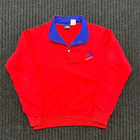 Vintage The North Face Extreme Quarter Button Pullover Sweatshirt Mens M