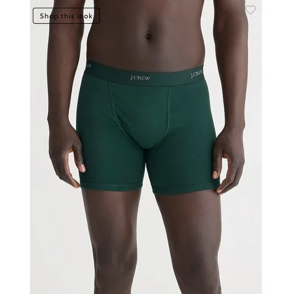 J.Crew $27 Mens Stretch Boxer Briefs in Dark Forrest Size L BS498
