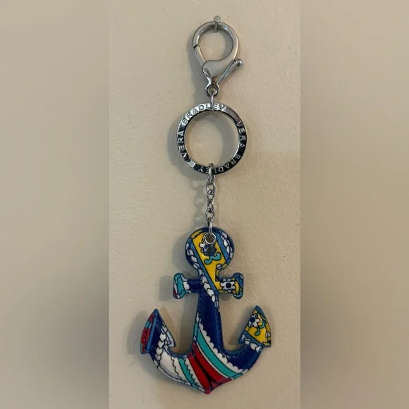 NWOT Vera Bradley Anchor Keychain Marina Paisley Pattern