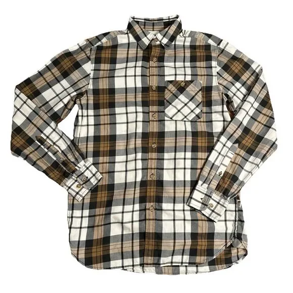 The North Face‎ Small Men's Brown, Black & White Button Down Collared Pocket