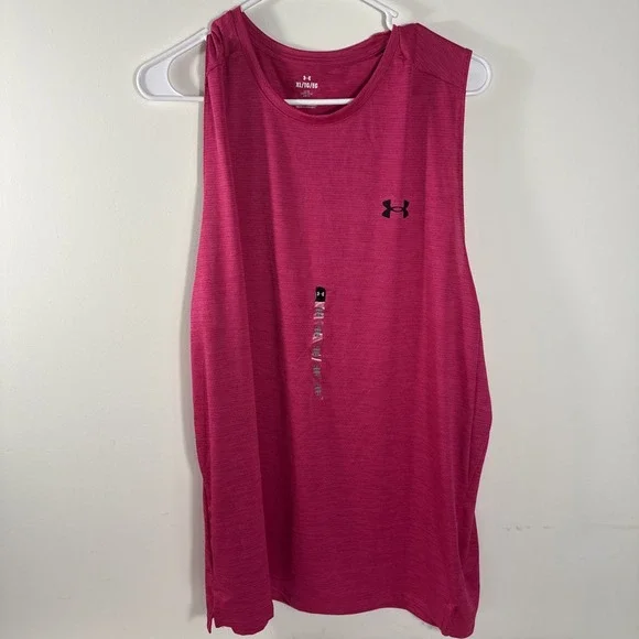 Under Armour Men's Size XL Fuchsia Tech‎ Vent Sleeveless Shirt 1384290-681 $35