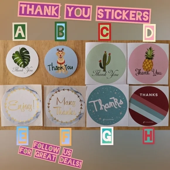 100 Thank You Stickers 2