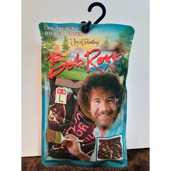 Bob Ross‎ Joy of Painting 1 Pair Mens Boxer Briefs L 36-38 