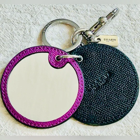 COACH Posey Floral Print Compact Mirror Bag Charm/Key Fob