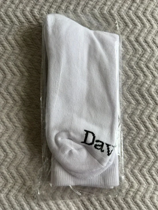 David Protein Bars White Crew Socks Athletic Gym Fitness Unisex New