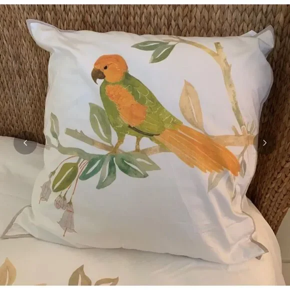 Anthropologie Shelley Hesse Pillow Sham Bundle of 3‎ Birds Nature Watercolor