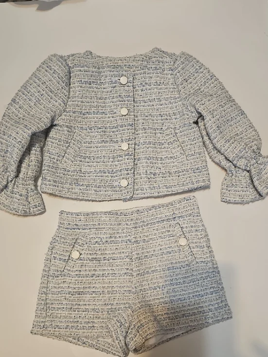 Janie & Jack Tweed Jacket & Short Set SZ 18/24 Months