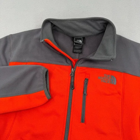 The North Face Softshell Full Zip Jacket Mens L Orange Gorpcore Windwall Hiking