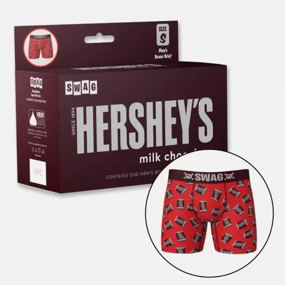 NWT Mens Hershey's SWAG Satin Soft Boxer Briefs