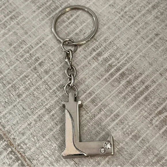 Silver Initial 'L' Keychain