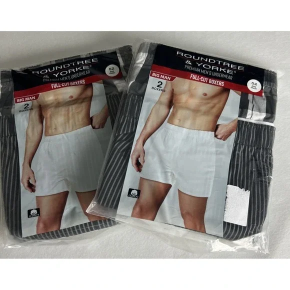Lot of 4 Roundtree & Yorke Boxers Size 52 Big Man Full-Cut Premium Underwear A59