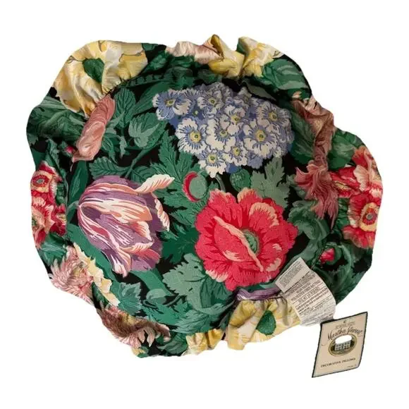 VINTAGE MARTHA STEWART Throw Pillow Ruffle Floral Medley NEW 1990’s 3275-60