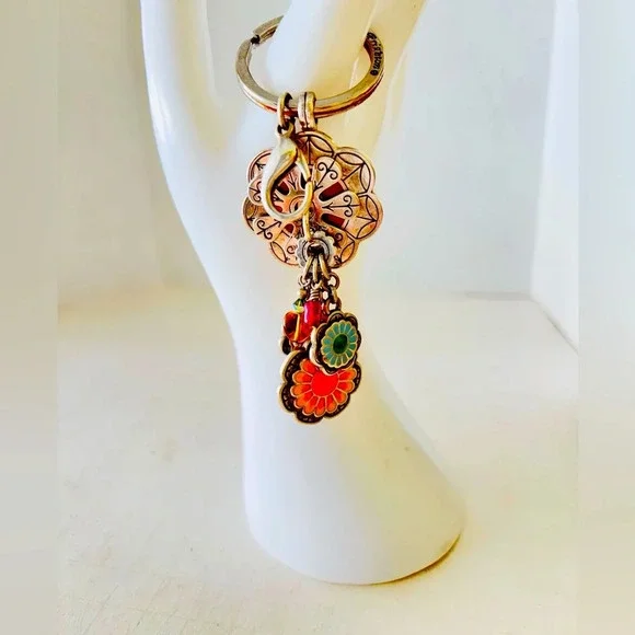 Brighton Key Fob, Purse Decoration l. Bright and colorful flowers.
