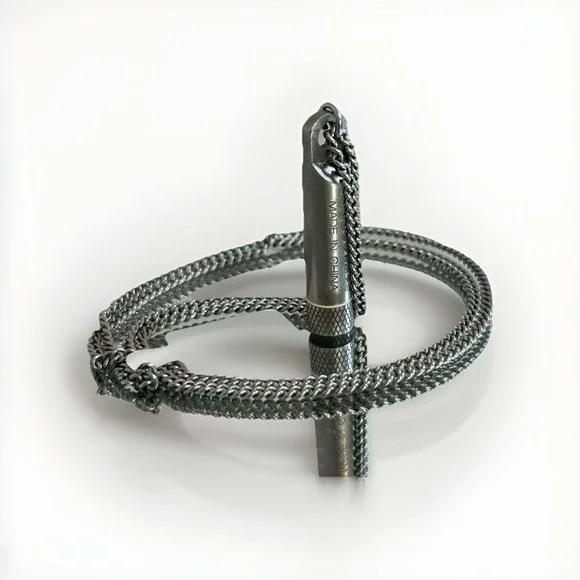 Vintage Stainless Steel Nitroglycerine Pill Holder Water Proof Pendant Keyring‎