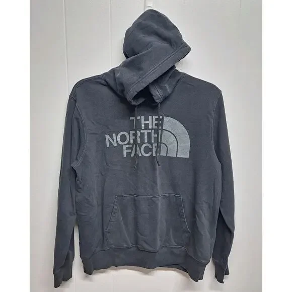 The North Face Men's M Hoodie Pullover Sweatshirt Gray Logo Casual‎