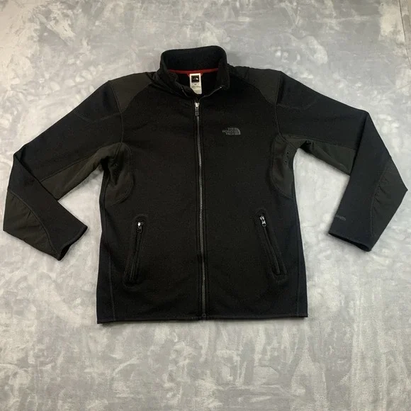 The North Face Mens M TKA Stealth‎ Jacket Full Zip Fleece Black