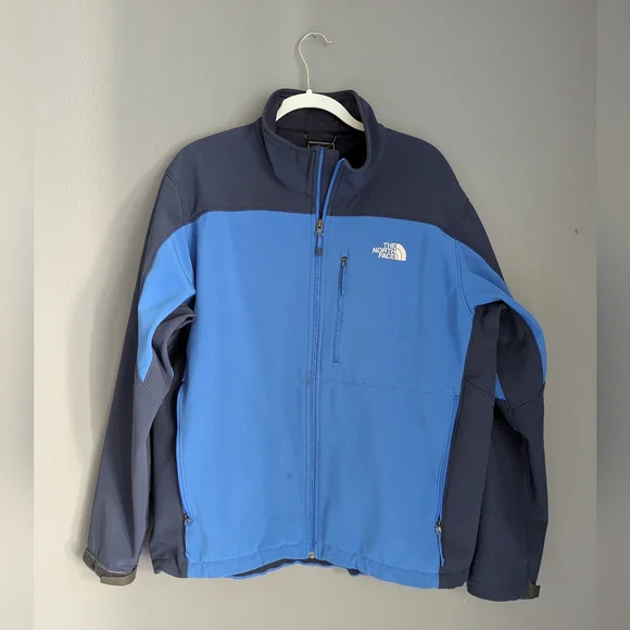 The North Face Blue Color Black Full Zip Jacket Men's Size XL.