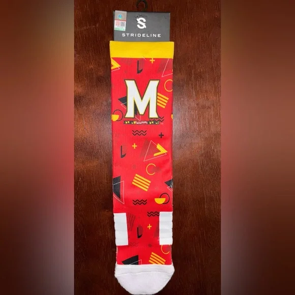 UNIVERSITY OF MARYLAND STRIDELINE CREW SOCKS NWT MEN’S SHOE SIZE 8-12