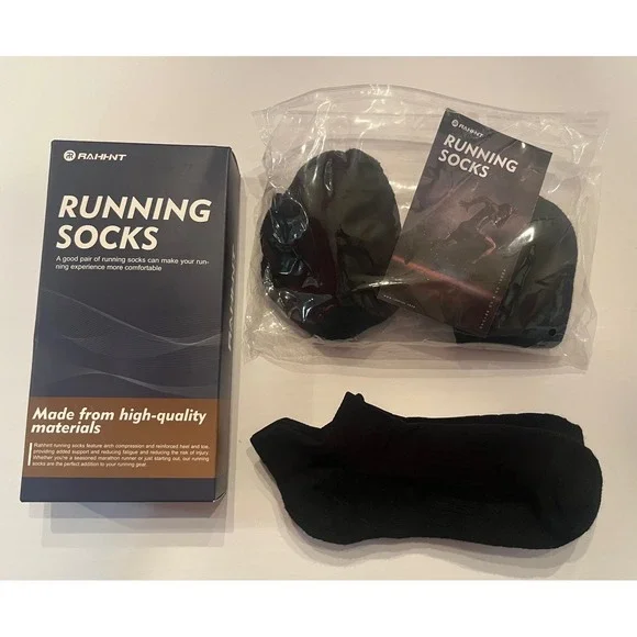 Rahhint 3 Pair Running Socks Mohair Compression Arch‎ Reinforced Heel Toe Large